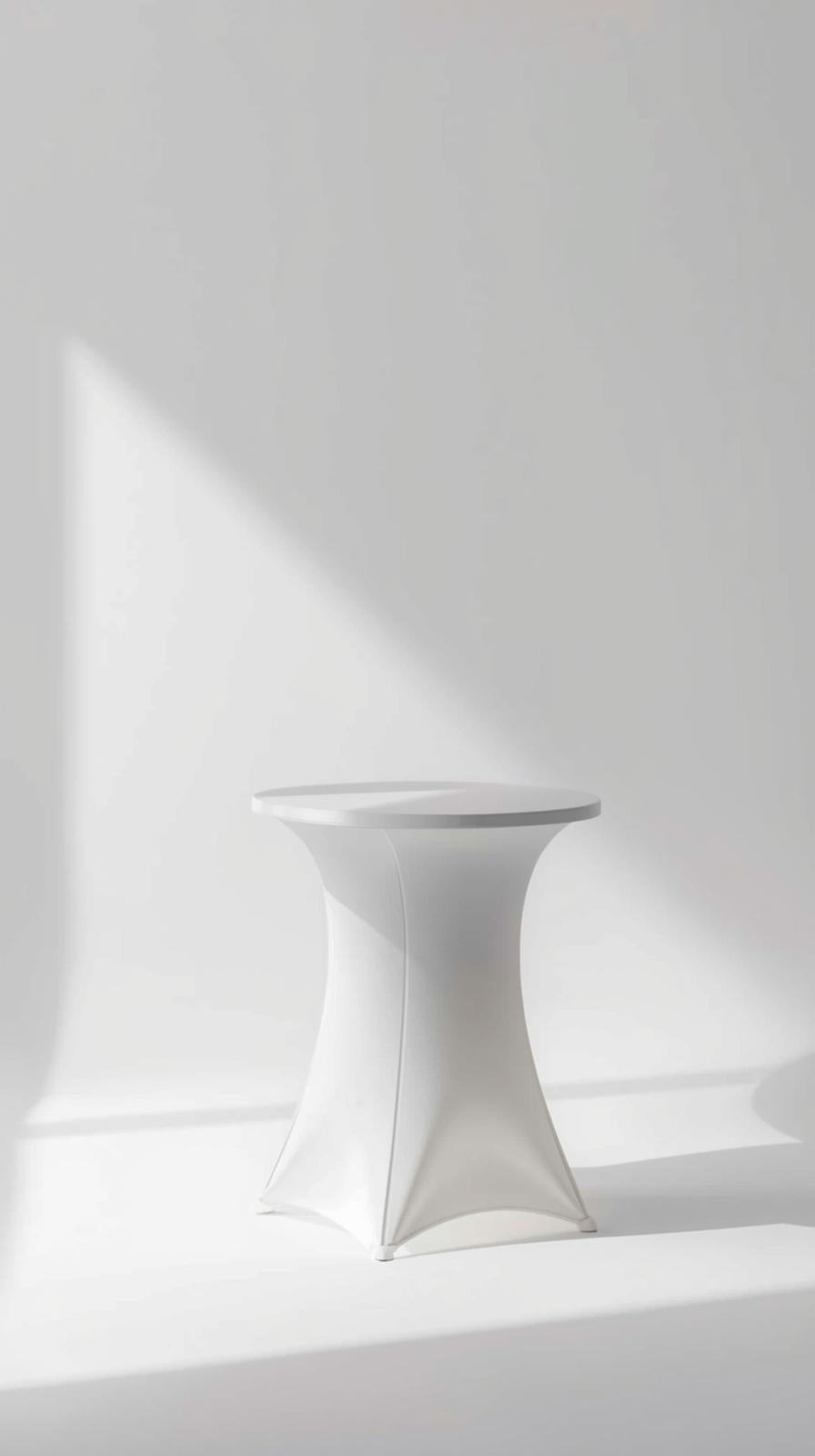 Folding cocktail table with tablecloth