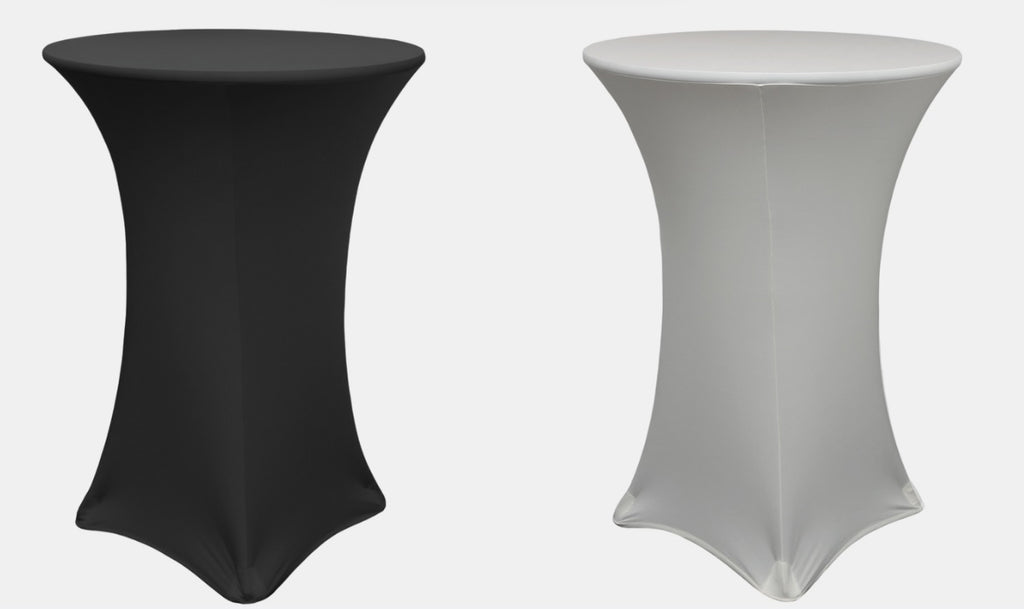 Folding cocktail table with tablecloth