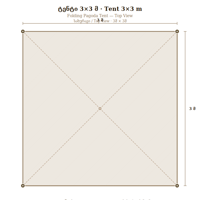 Tent 3X3 m.